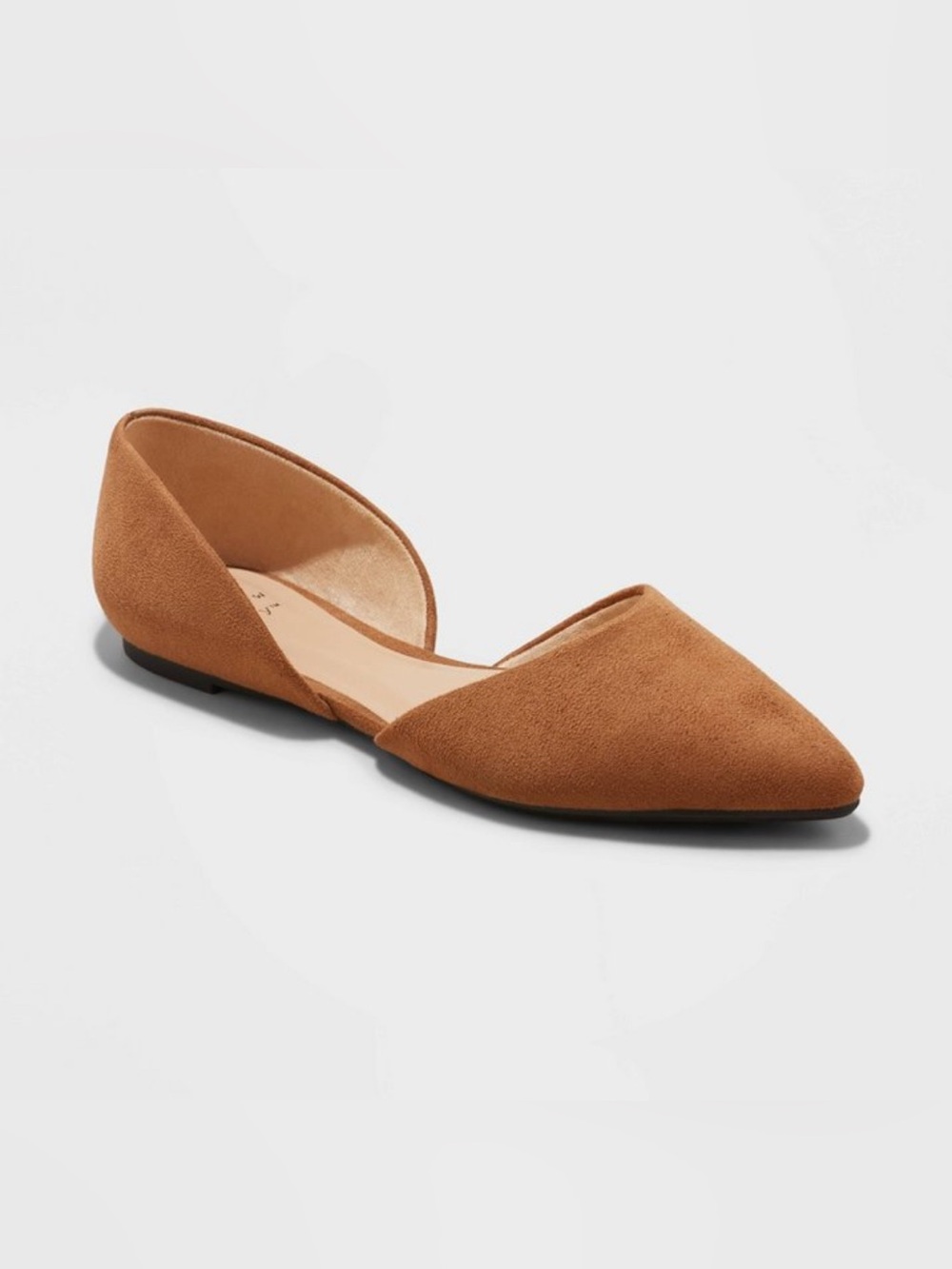 a new day Women's Brown Suede Pointed D'Orsay Flats